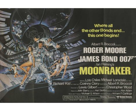 'Moonraker',1979, a British quad movie lithograph poster, for the James Bond film starring Roger Moore,76 x 101cmCondition Re