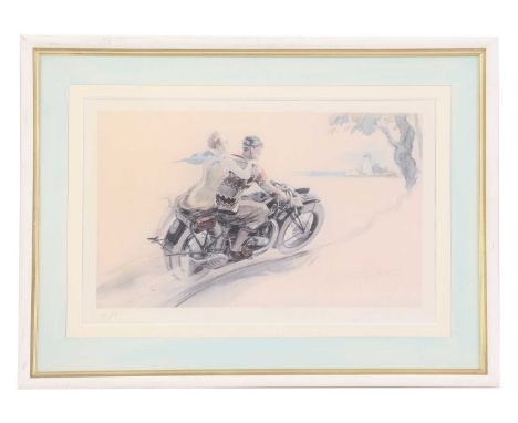 ▴ Georges Hamel 'Géo Ham' (French, 1900-1972)Amours Moto, c.1930s,colour lithograph, signed to the l.l. corner and inscribed 