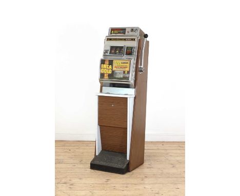 A one-armed bandit,1960s, an Inca Gold three-reel slot machine, designed by Len Ainsworth in 1960, manufactured by Aristocrat