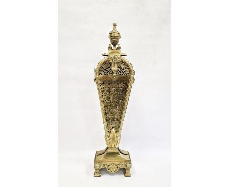 Peacock-style brass folding firescreen (69 cm H)