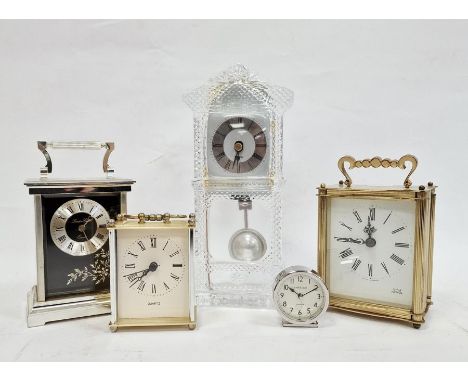 Modern carriage clock, a further carriage clock, etc (5)