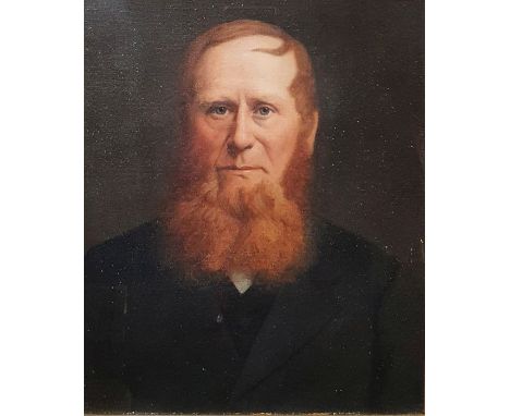19th century schoolOil Portrait study of Father James Powell, with paper label verso, 28cm x 23cm 