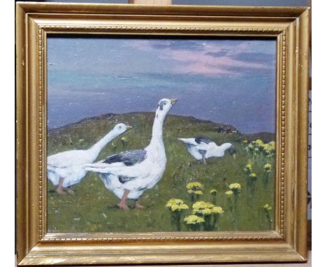 Jose Thomas Errazuriz (1856-1927)Oil on boardSnow Geese 23.5 x 20 cmProvenance: Statement from previous owner."José Errazuriz