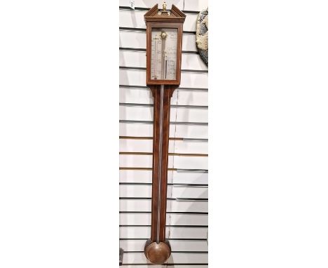 20th century mercury stick barometer marked 'Comitti Holborn' to the dial, 98cm 