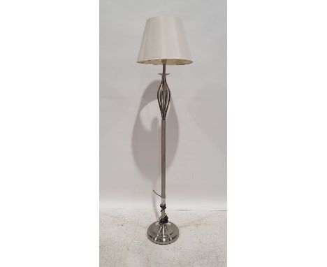 20th century brushed steel standard lamp