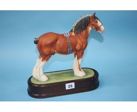 A Royal Worcester 'Clydesdale Stallion' modelled by Doris Lindner, no. 87/500, with certificate