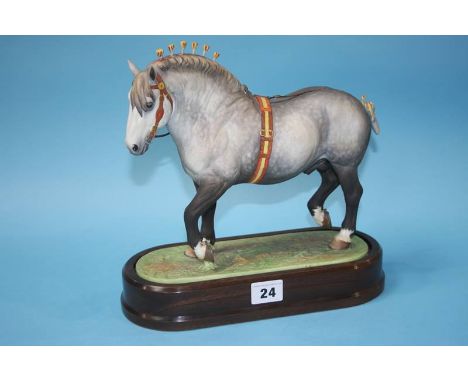 A Royal Worcester 'Percheron Stallion' modelled by Doris Lindner, no. 197/500, with certificate