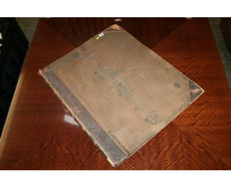 A large leather bound ordnance survey book 'Earsdon Parish'