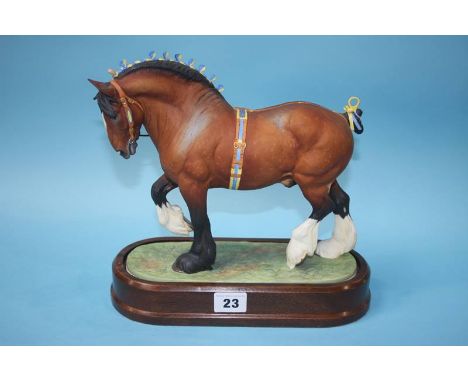 A Royal Worcester 'Shire Stallion' modelled by Doris Lindner, no. 288/500, with certificate
