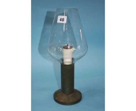An oil fuelled hurricane lamp