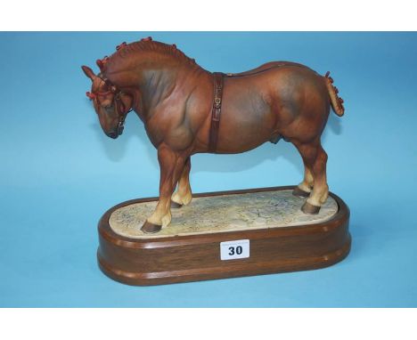 A Royal Worcester 'Suffolk Stallion' modelled by Doris Lindner, no. 309/500, with certificate