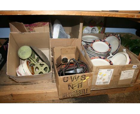 A shelf of miscellaneous, china etc.