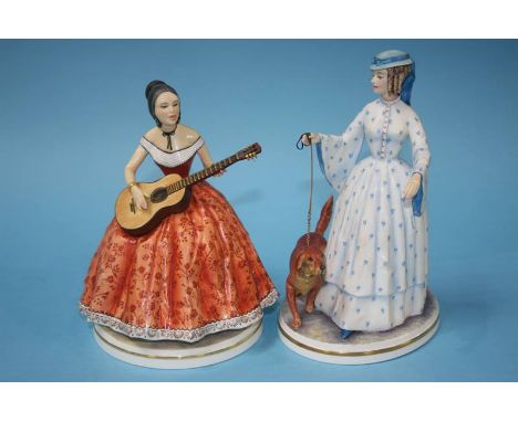 Two Royal Worcester figures 'Elaine' and 'Felicity', no. 96/750 and 93/750, boxed with certificates