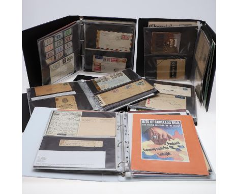 A collection of research material to include a selection of original items including: First Day Covers with military themes t