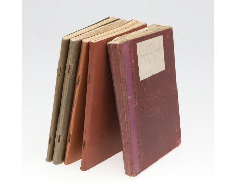 A collection of five scrapbooks: 'American Planes In Service 1943' (39 pages), 'An A.B.C. of aeroplanes in Service in Germany