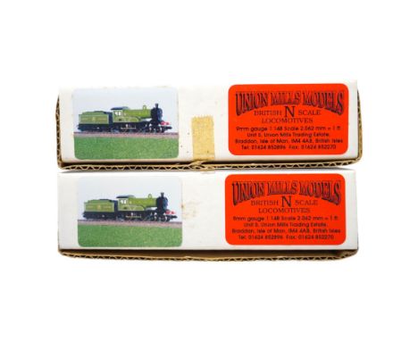Two boxed Union Mills N gauge railway NER Class R tender locomotives; both 725. Condition - good.