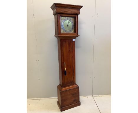 Thomas Bassett, Wadhurst, an 18th century pine thirty hour longcase clock with 10 inch brass dial, height 188cm. Condition - 