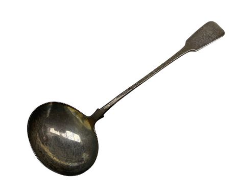 Early Victorian silver fiddle pattern soup ladle London 1842 Maker William Eaton 9.9oz