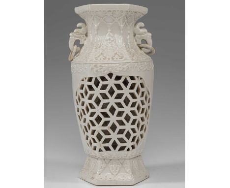 Dimension: Height 25 cm Width 13 cm Depth 13 cmWeight: 1282 grams Rotating vase with open-work reserve on the lower body on o