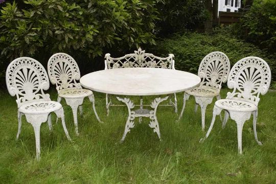 Gartenmöbel Gusseisen Weiss