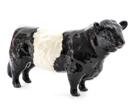 A Beswick Galloway Bull - Belted, model 1746B, oval mark to both front feet
