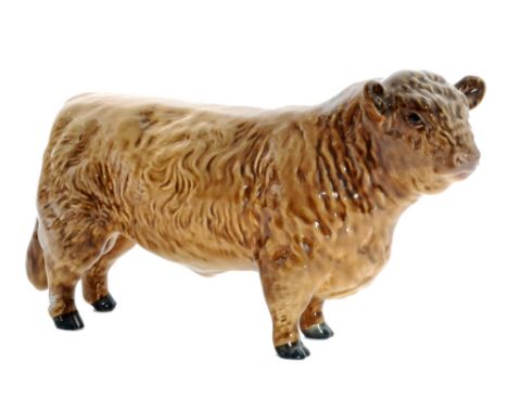 A Beswick Galloway Bull - Silver Dunn, model 1746C, printed oval mark to both front feet