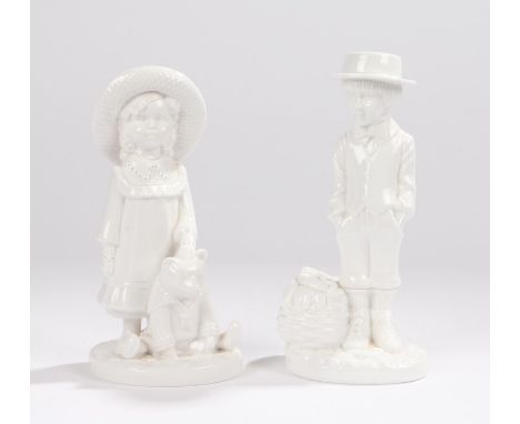 Pair of Spode porcelain figures by Pauline Shone, 'Daniel' and 'Elizabeth', 22cm high (2)