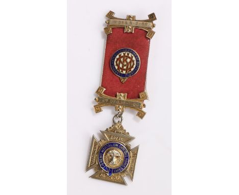 Royal Antediluvian Order of Buffaloes silver and enamel medal, Birmingham 1971, with engraving to the reverse date 1972