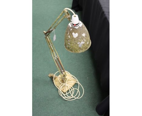 Anglepoise lamp, with painted marble effect decoration, together with wall bracket