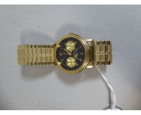 A Rotary Quartz Calendar Wrist Watch on Expandable Bracelet 