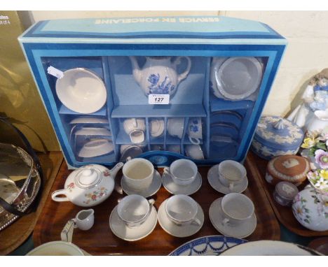 A Dolls Tea Service in Original Box Together with Dolls Teacups and Saucers Teapot Etc