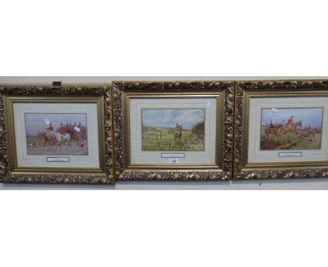 A Set of Three Gilt Framed Hunting Prints