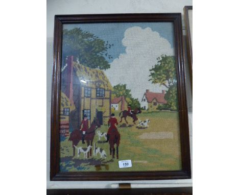 A Framed Fox Hunting Tapestry 