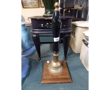 A Vintage Ceramic and Brass Beer Pump Handle Ornament 
