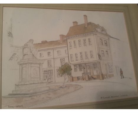 Staffordshire and Midlands Interest: Six framed Victorian prints of country houses and scenes to include a possibly 18th cent
