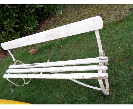 Cricket Interest; A bench from the Mound Stand at Lords Cricket Ground. Presented to the St. Bede's School by the MCC followi