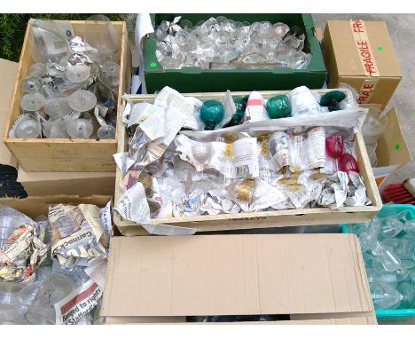 A large quantity of glassware to include ships decanter. 12 assorted boxes and containers.