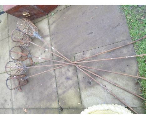 Set of 5 metal beacons or fire baskets. Circa 1980, These were custom made props for an open air production. Steel rods and b