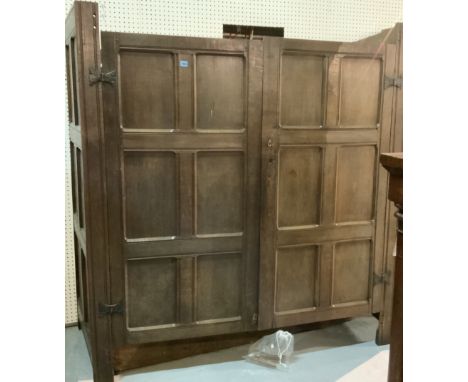 A 17TH CENTURY OAK LIVERY CUPBOARD OF PANELLED CONSTRUCTION168cm wide; 181cm highThe item comes flat packed and appears to be