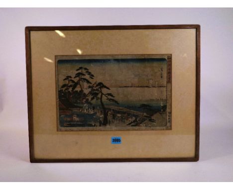 TWO JAPANESE WOODBLOCK PRINTS AFTER HIROSHIGE AND HOKUSAI (2)Each approx. 24.5cm by 36cm , mounted, framed and glazed
