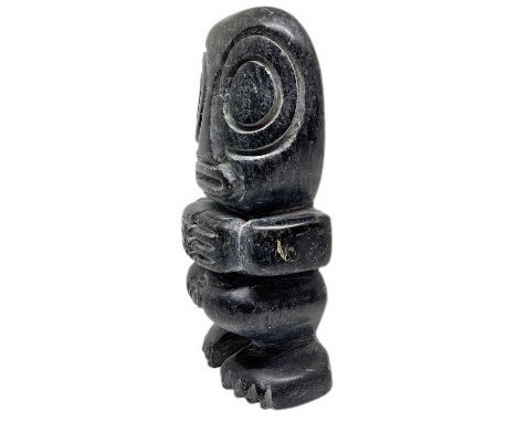 Statuette of Inca gods gray marble, Sacsayhuaman, 20th secolo.H 25 cm, 16.5 cm H mouth