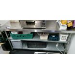 Vogue Stainless Steel Prep Table (Approx. 1800 x 600) with Fitted Can Opener, and Low Level
