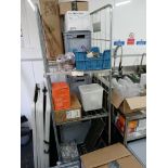 Remaining Contents to room (Excluding sink, wash basin and cage trolley), to include assorted
