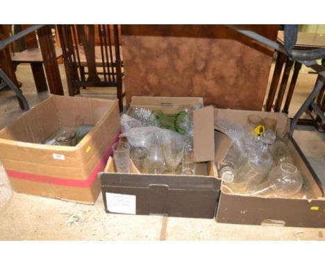 Three boxes of miscellaneous glassware 