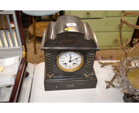 A Victorian marble cased mantel clock