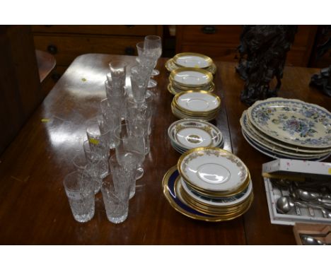 A quantity of various cut table glassware; decorative teaware etc. 