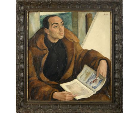 LUCIANO SANTOS - 1911-2006,&nbsp;"Portrait of Dr. João Carlos Celestino Alves" oil on canvas, slightly wrinkled canvas, signe