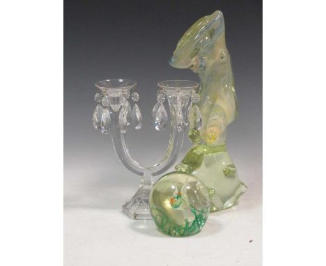 A large Murano glass paperweight, probably by Gino Cenedese together with a Murano glass model of a female nudeCondition repo