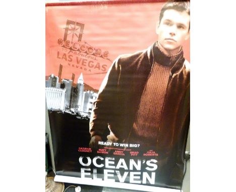 OCEANS ELEVEN POSTER. Original vinyl Oceans Eleven film poster, 120 x 180 cm CONDITION REPORT: Item is in general good condit
