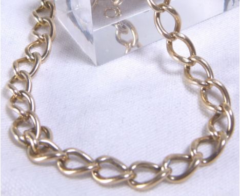 9 CT GOLD LINK CHAIN. 9 ct gold chain link bracelet 10,2g